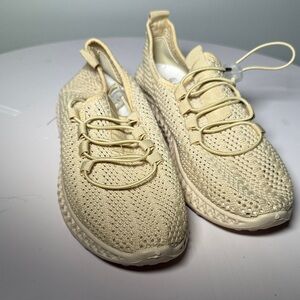 Beige Knit Sneakers